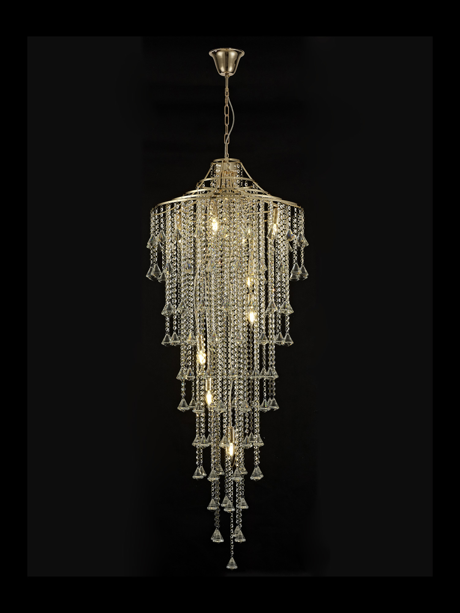 IL32775  Inina Crystal Chandelier 9 Light (17kg) French Gold